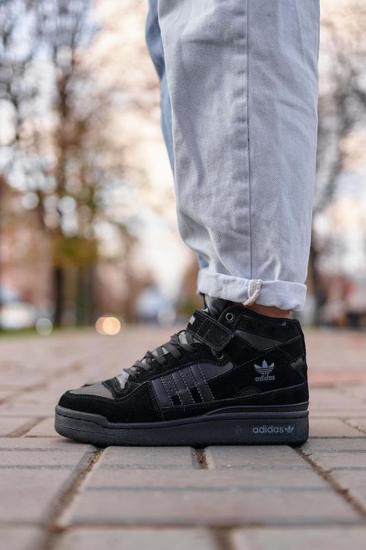 adidas forum high full black fur 2400 142341515