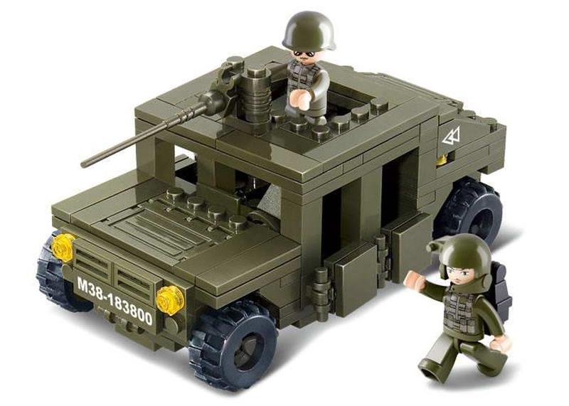 Конструктор sluban m38-b0297 армия - хаммер с пулеметом (175 дет ...