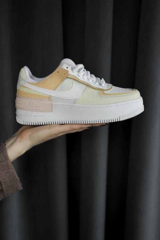 nike air force 1 shadow tonal cream and orange trainers