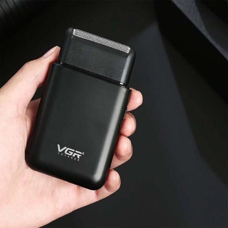 Аккумуляторная мужская мини электробритва vgr v-390 для бритья бороды и ...