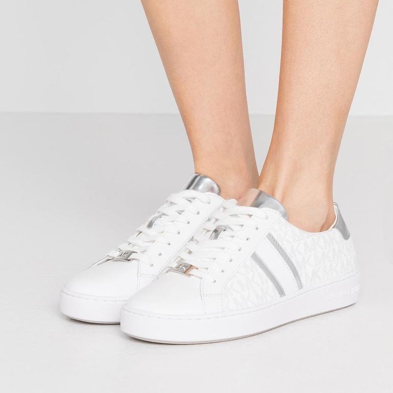 irving leather and logo stripe sneaker