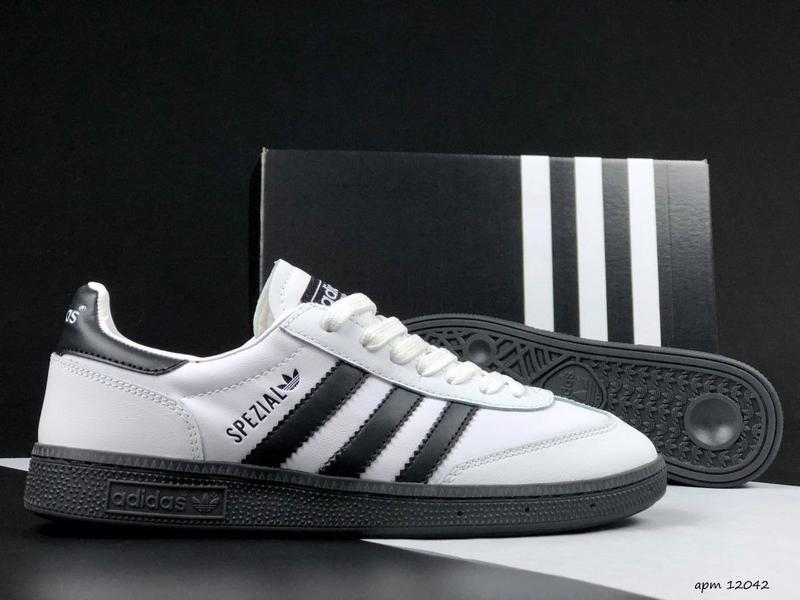 Мужские кожаные черно-белые кеды в стиле adidas spezial 🆕 кожаные ...