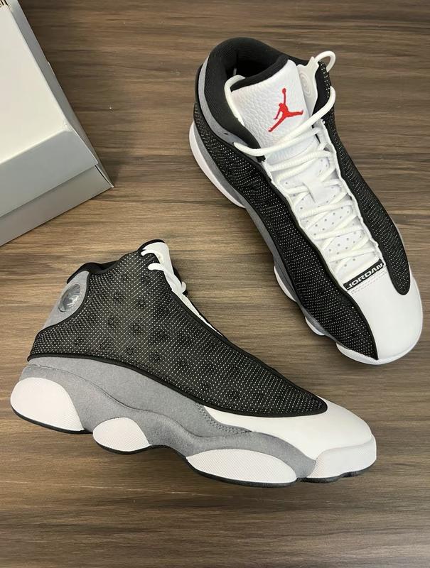 Кроссовки air jordan 13 retro black flint джордан ретро черные белые ...