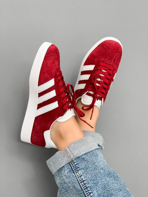 Кроссовки adidas gazelle bordo red кросівки — цена 1425 грн в каталоге  Кроссовки ✓ Купить женские вещи по доступной цене на Шафе | Украина  #38840419