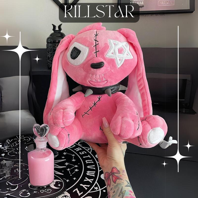 Мягкая плюшевая игрушка killstar • зайка (розовий) • готическая игрушка ...