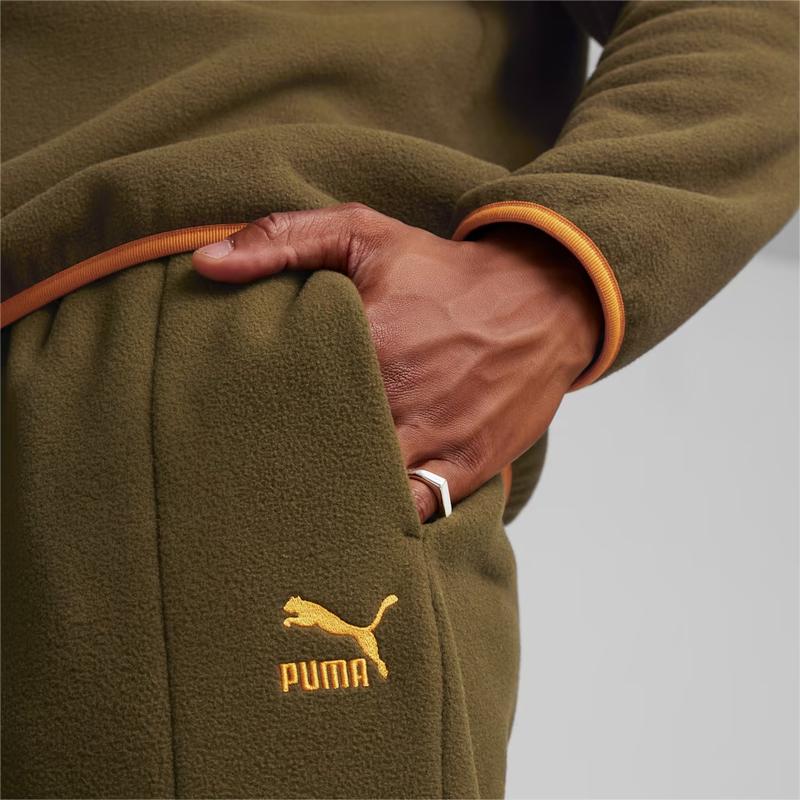 Пума штани плюшеві теплі зимові на флісі хакі зелені puma джогери мʼякі ...