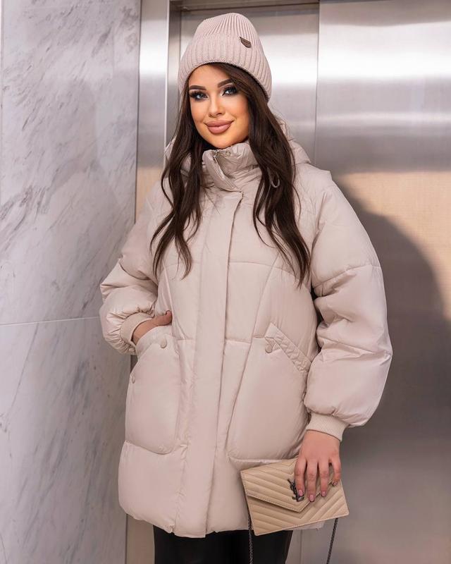 Женская модная дута зимняя куртка зима пуховик зимняя черная наложка ...