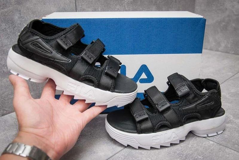 Сандали женские, мужские fila disruptor, черные (фила дисраптор ...