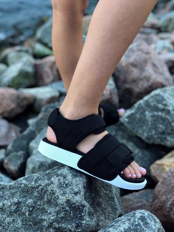 Adidas black sandals deals