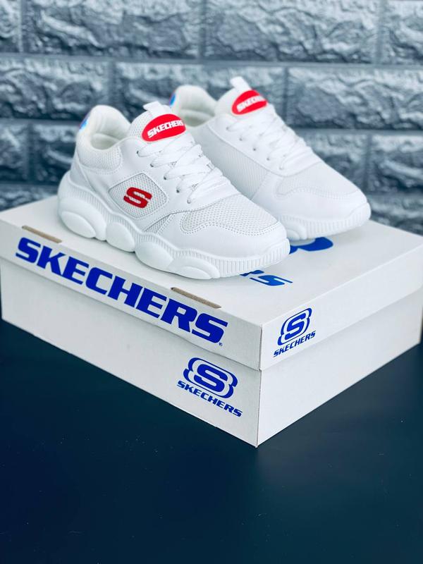 Женские кроссовки skechers белые текстиль кроссовки скечерс — ціна 1299 ...