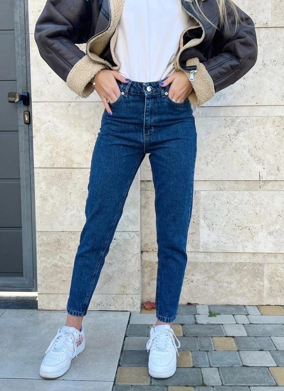 stripe detail denim shorts Mom jeans 300 144383501