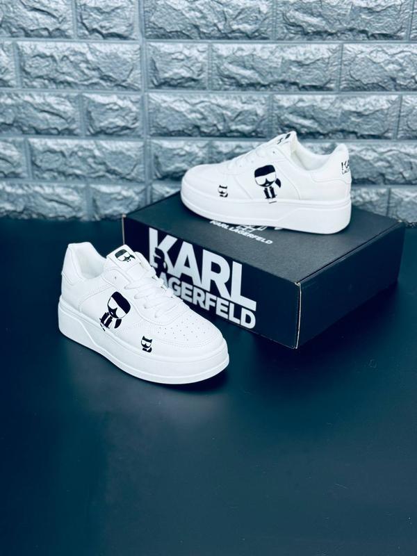 Женские кроссовки karl lagerfeld белые кожаные кроссовки карл лагерфилд ...