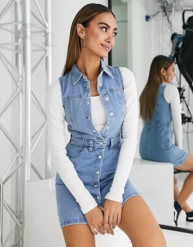 Джинсовый сарафан платье на кнопках miss selfridge — цена 400 грн в