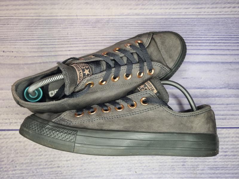 Converse all star low online leather almost black rose gold
