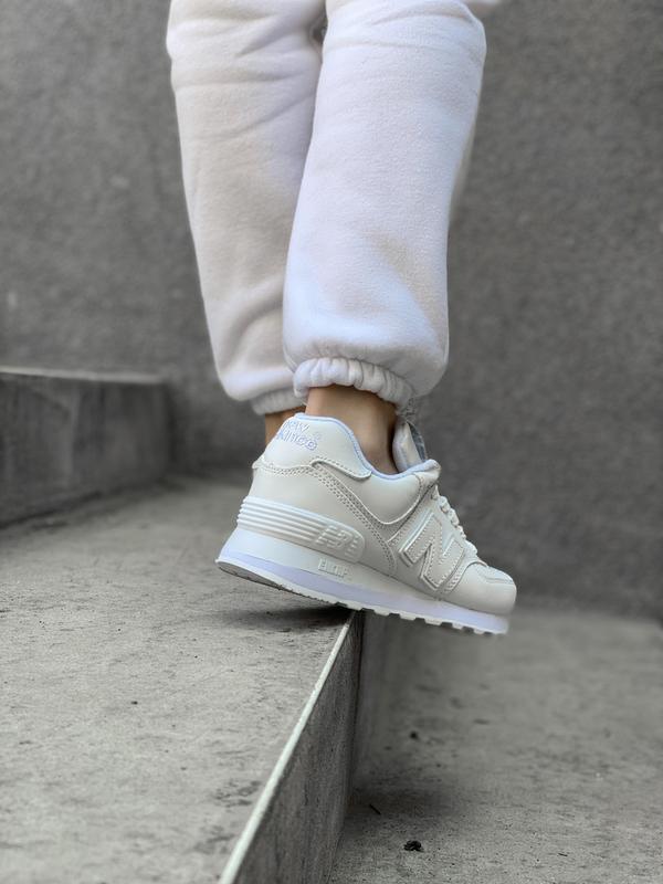 new balance 574 white leather