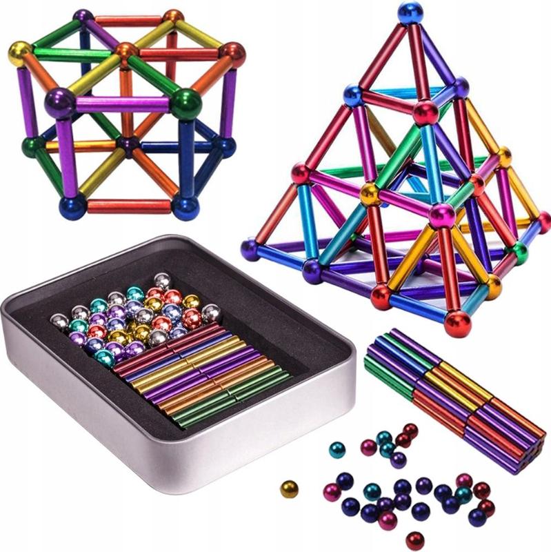 Нео куб магнитный конструктор magnastix mix color buckyballs & buckybars неокуб головоломка1 фото