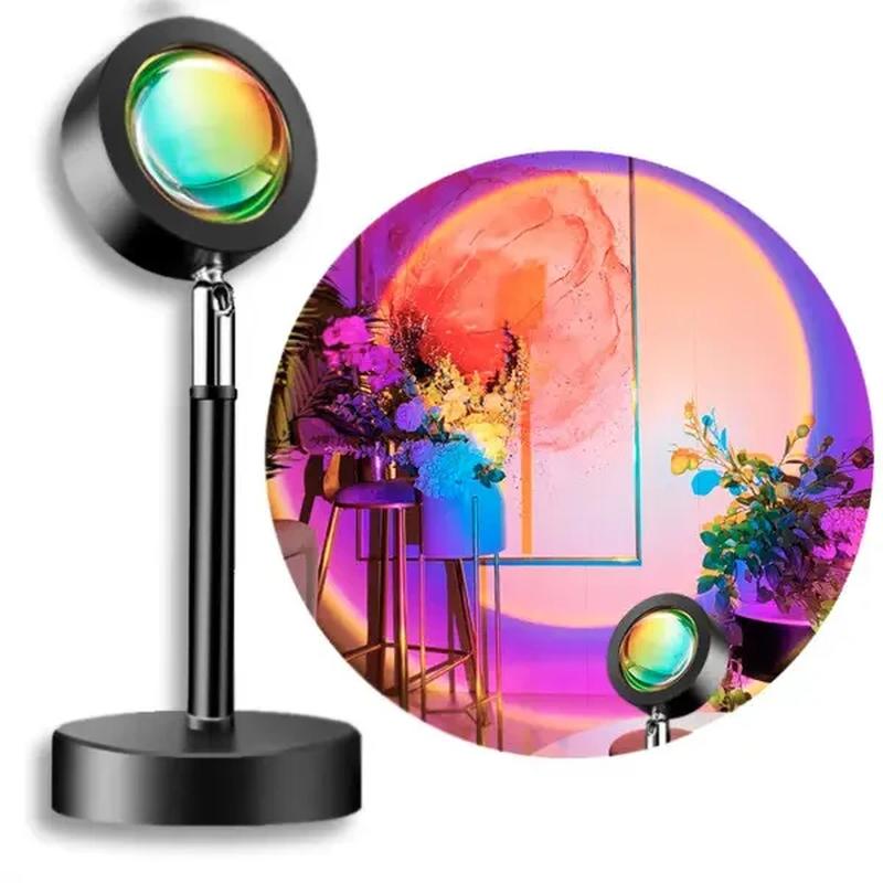 Лампа закат настольная sunset rgb с пультом 16 цветов лампа-ночник ...