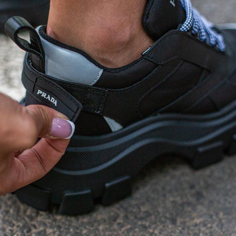 prada block sneakers black