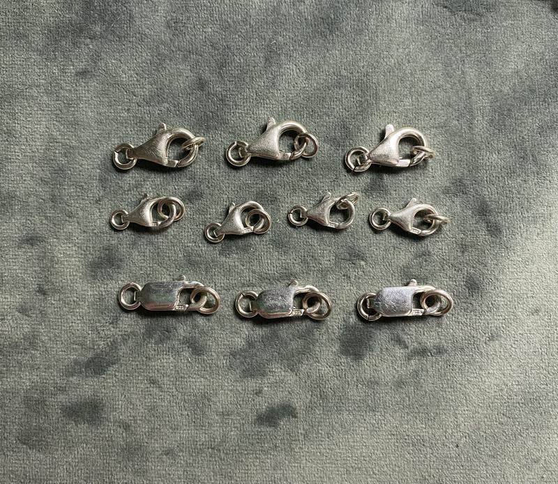 Серебряные застежки 925 проба карабины для украшений фурнитура — цена ...