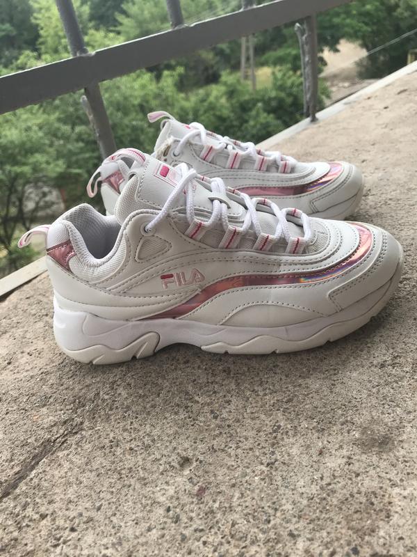 fila ray white pink