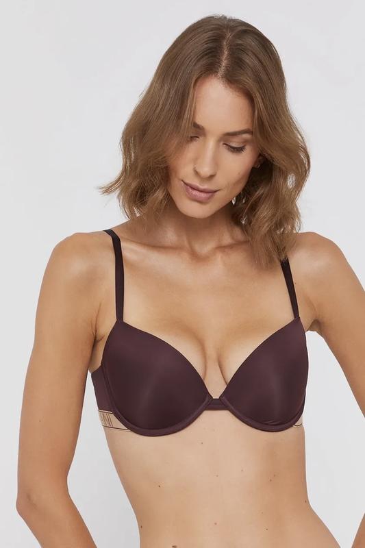 Iconic organic-cotton, push-up bra with logo strap