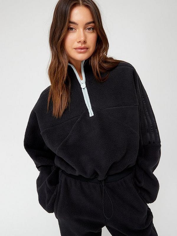 Adidas fleece half zip deals