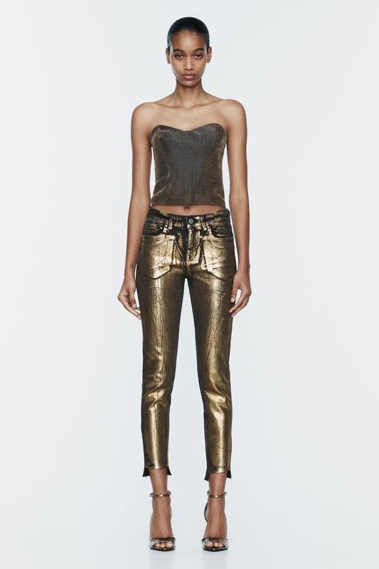 Metallic pants zara deals