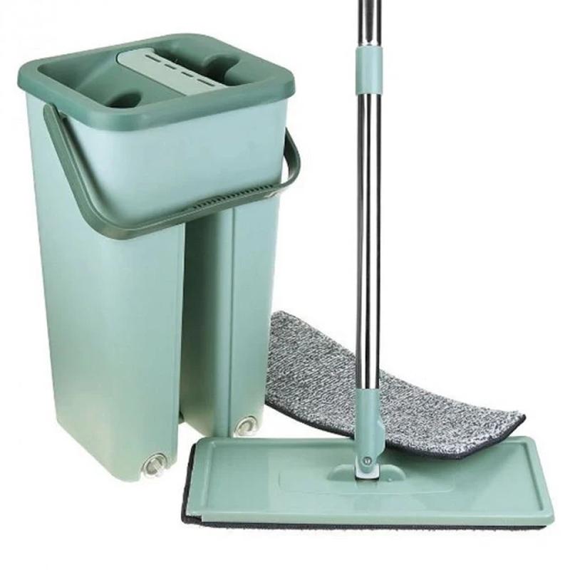 Швабра с ведром easy mop объем 8 л с системой отжима для оливковой ...