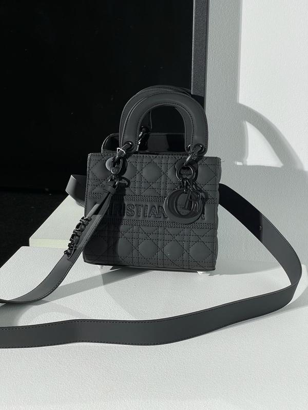 Lady dior black mini best sale