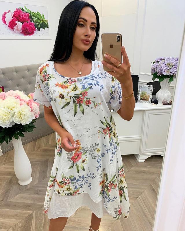 Нарядное летнее платье натуральное коттон италия — цена 1322 грн в ...