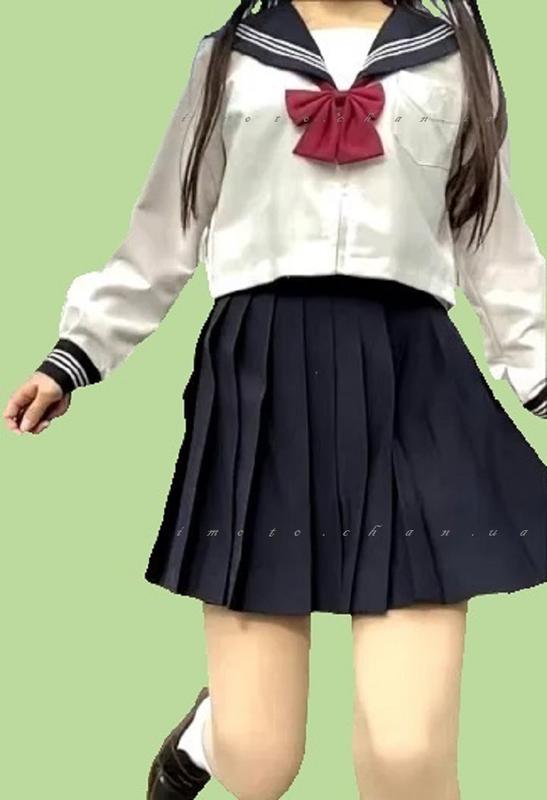 Форма школьная японская длинный рукав оригинальная белая черная с ...
