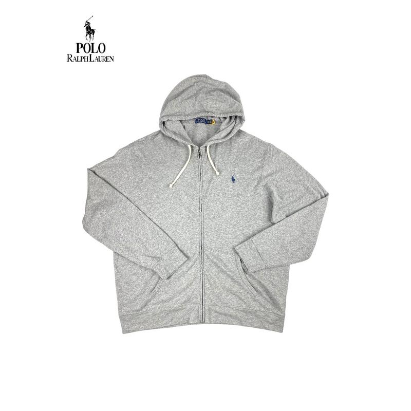 Grey ralph lauren zip hoodie deals