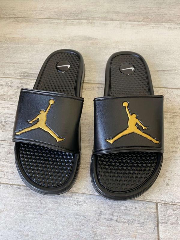 Jordan slippers black and gold 2025