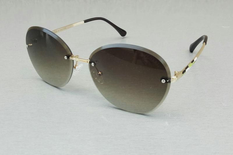 Очки в стиле bvlgari женские солнцезащитные серо зеленые с градиентом ...