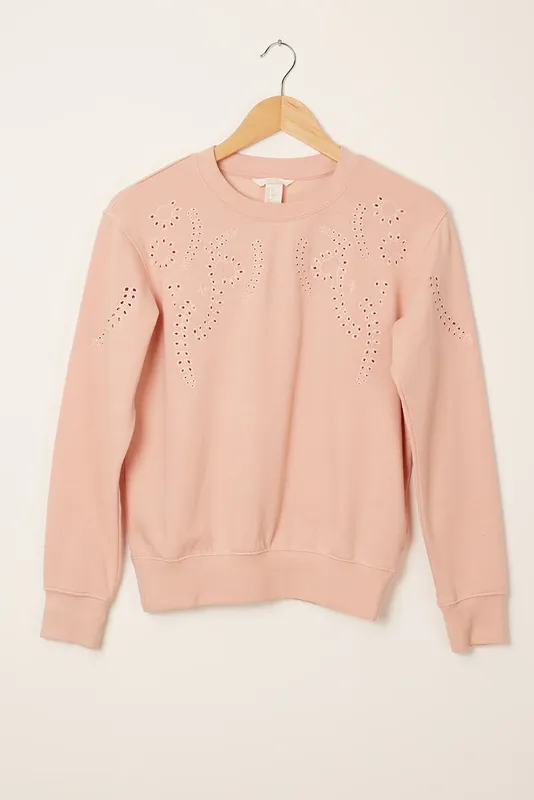 Стильный женский свитшот с сеткой h&m, хлопковый свитшот, ажурная ...