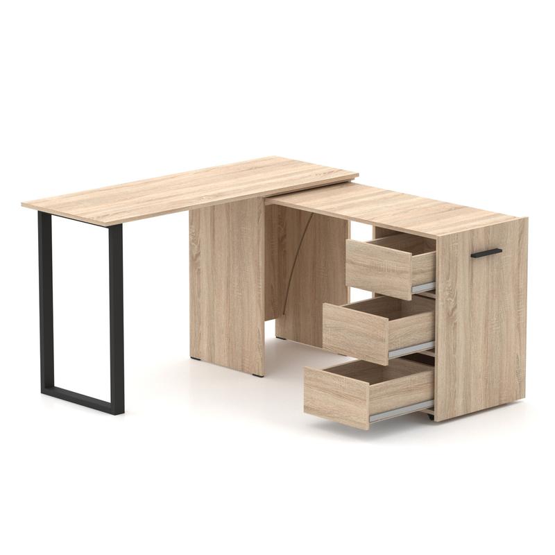 Стол-трансформер hobana loft сонома с 3 ящиками. столы смарт раскладные ...