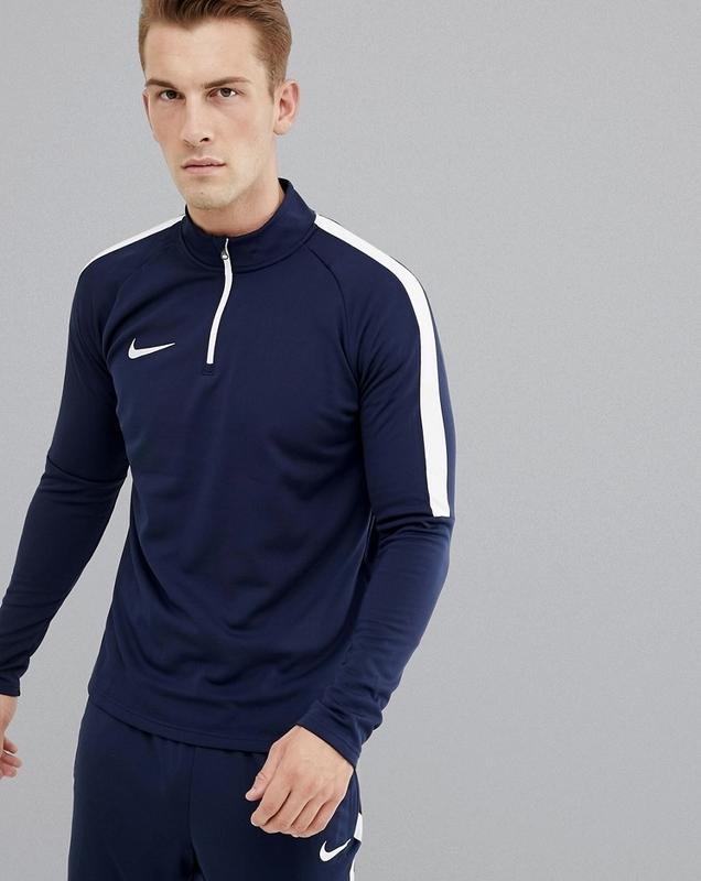 Nike football dry academy drill half zip sweat in navy Nike 500