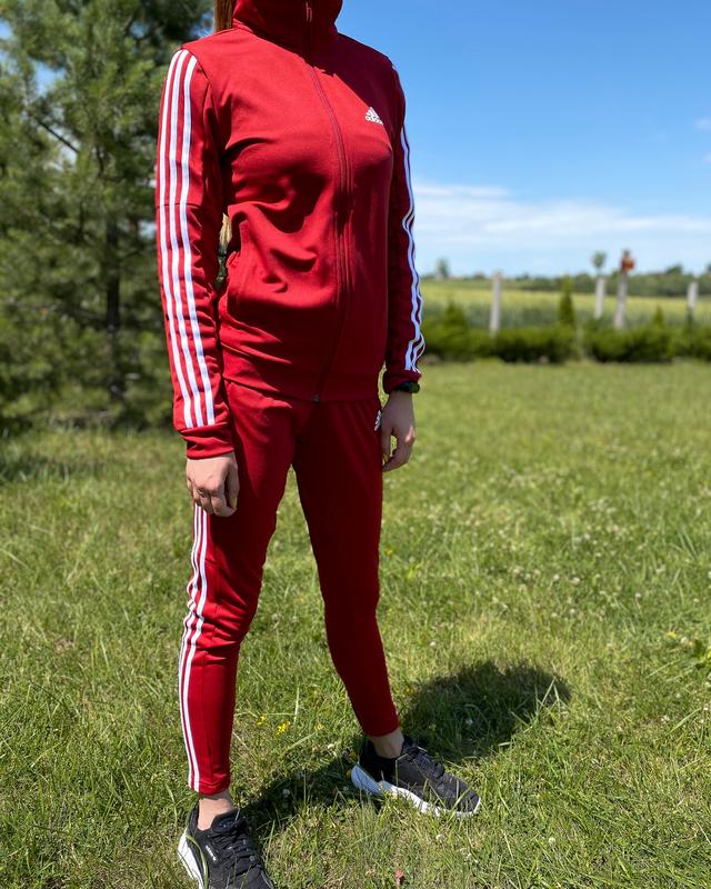 Бордовый костюм адидас женский