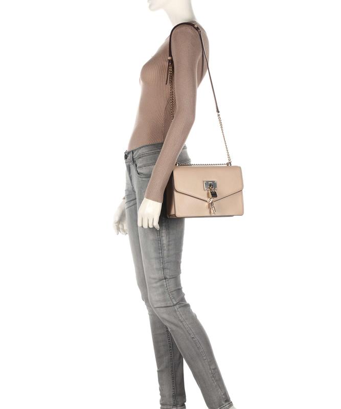 dkny elissa leather chain strap shoulder bag