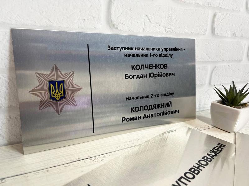 Металлическая табличка на дверь для полиции серебро 15 х 29 см — цена ...