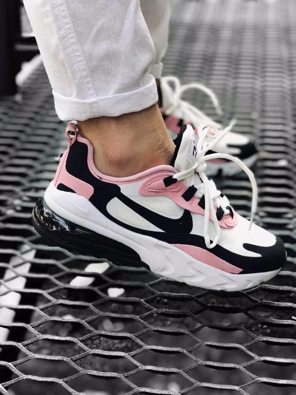 Кроссовки женские nike air max 270 react, белые (найк аир макс реакт ...