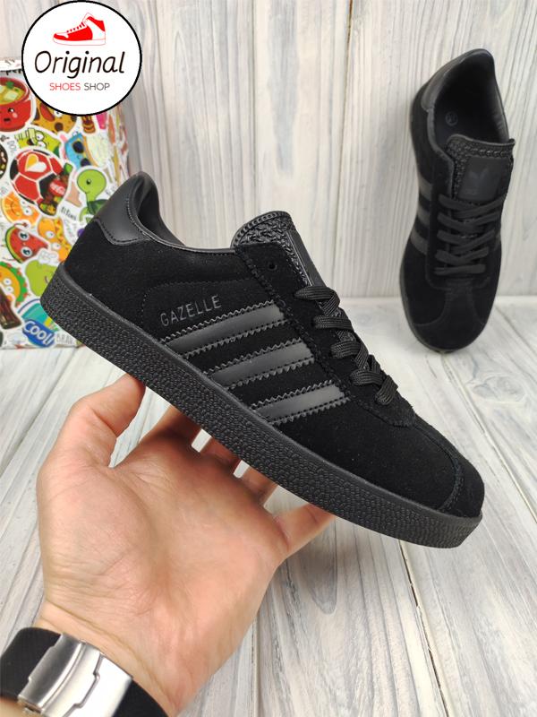 Adidas gazelle sneakers all black online