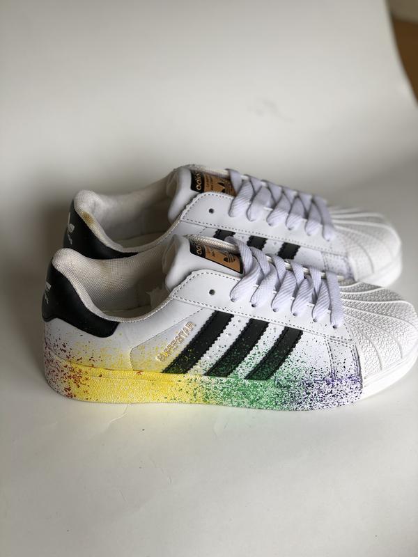 adidas superstar rainbow splatter