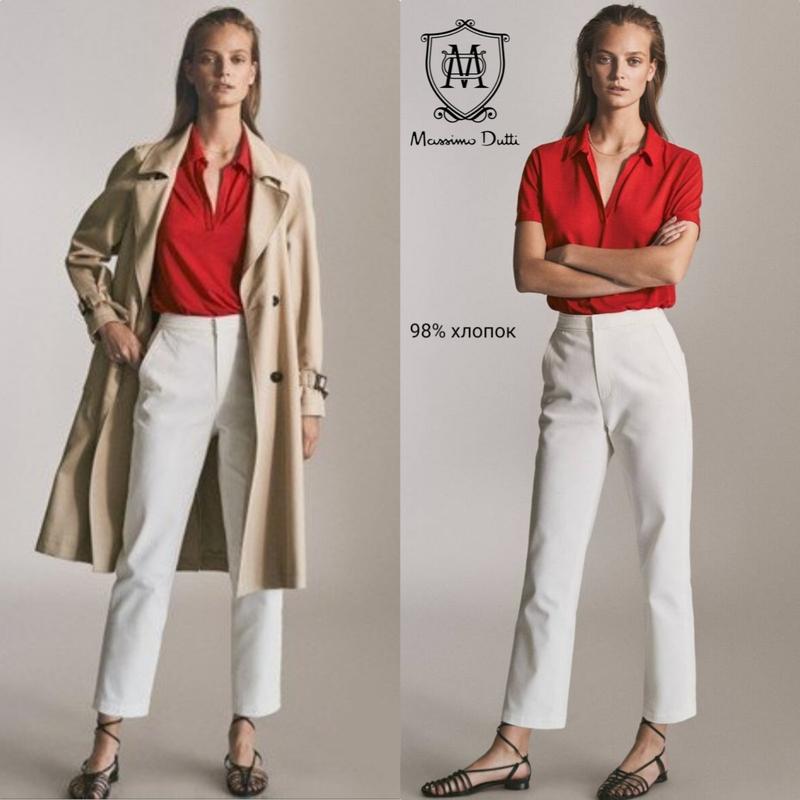 Massimo dutti бело-снежнве брюки из плотного хллпка — цена 350 грн в ...