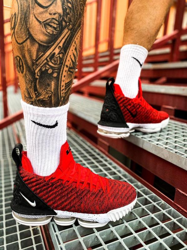 Lebron 16s hotsell red and black