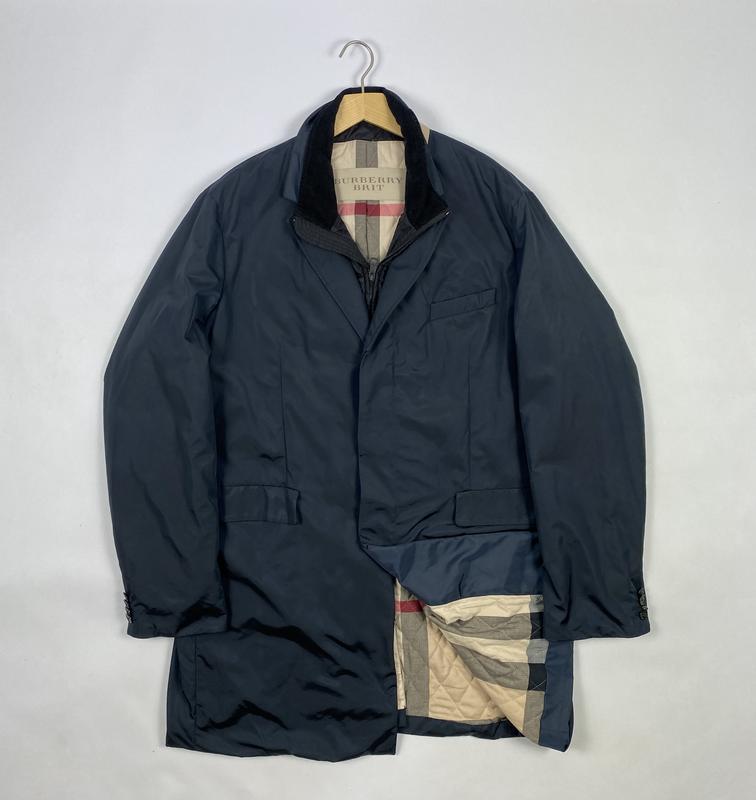 burberry brit navy nylon trench coat zip 7500 148483688