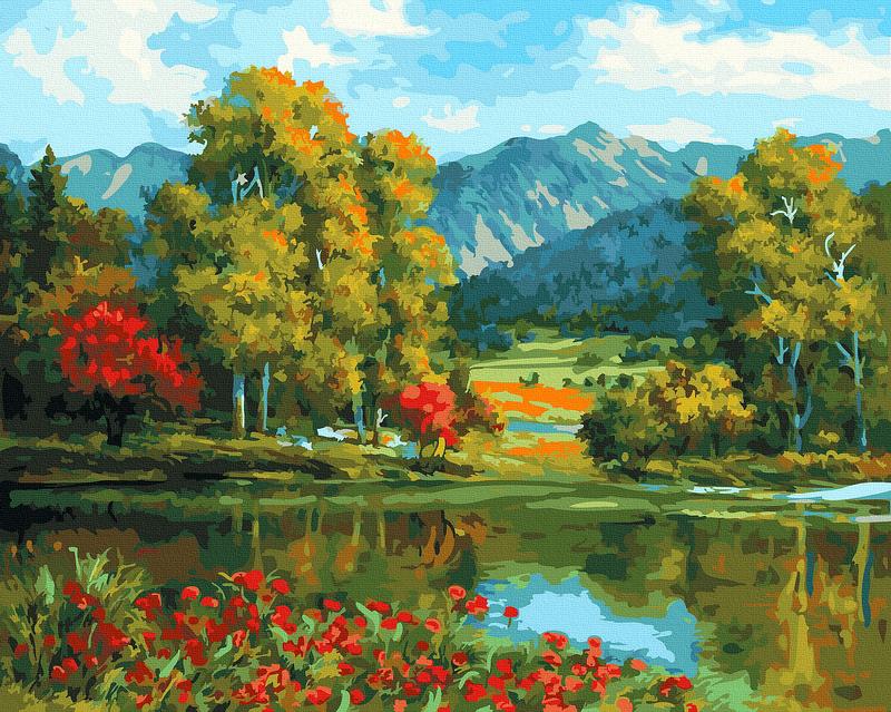 Картина по номерам gx25284 девственная природа 40x50см. rainbow — цена ...