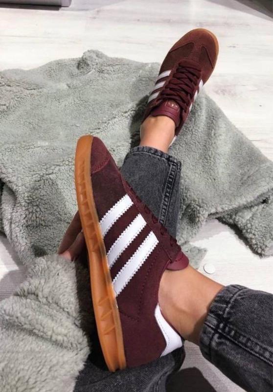 Adidas hamburg burgundy suede sale