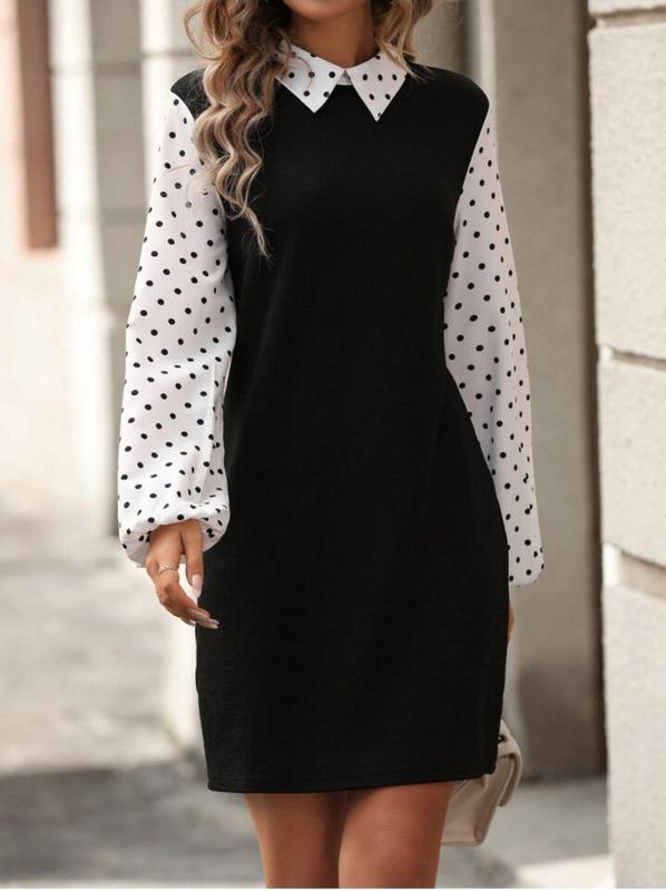 Женское черное платье прямого силуэта приталенное с рукавами буфами ...