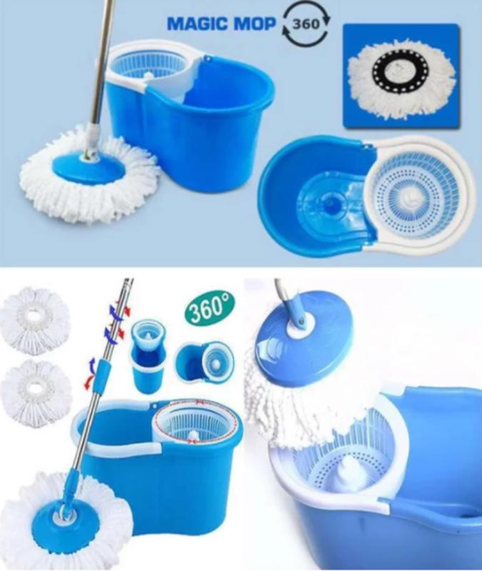 Универсальная швабра с отжимом-центрифугой и ведром easy mop “круглая ...